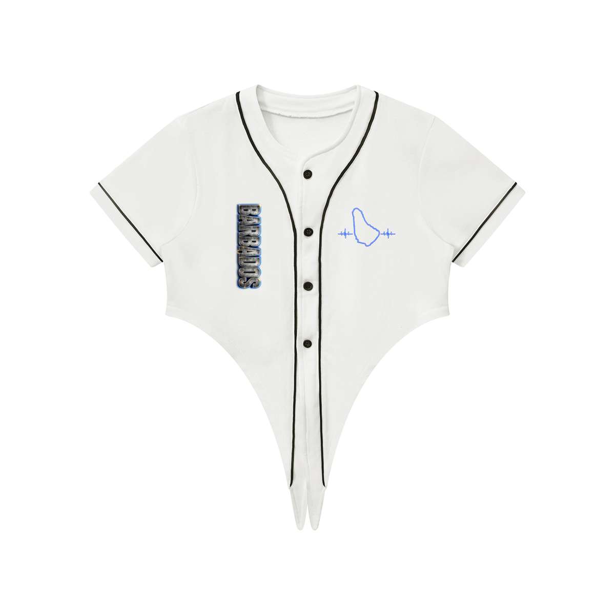 Women's Tie-Front Crop Jersey | Barbados 246 Shirt | Caribbean Streetwear