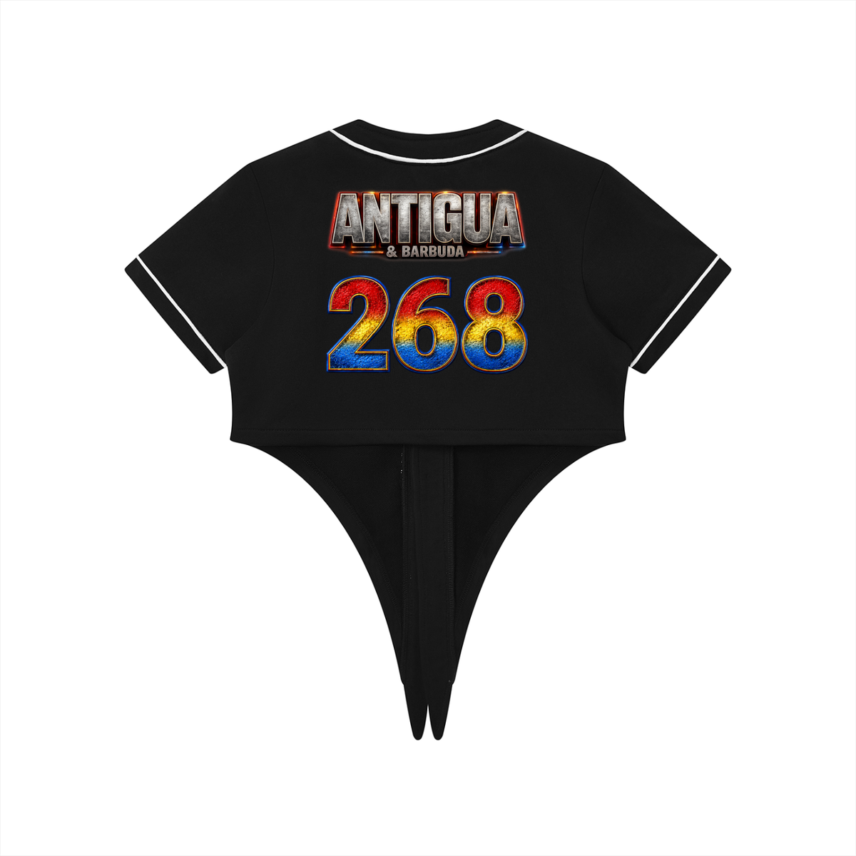 Women's Tie-Front Crop Jersey | Antigua & Barbuda 268 Shirt | Caribbean Streetwear