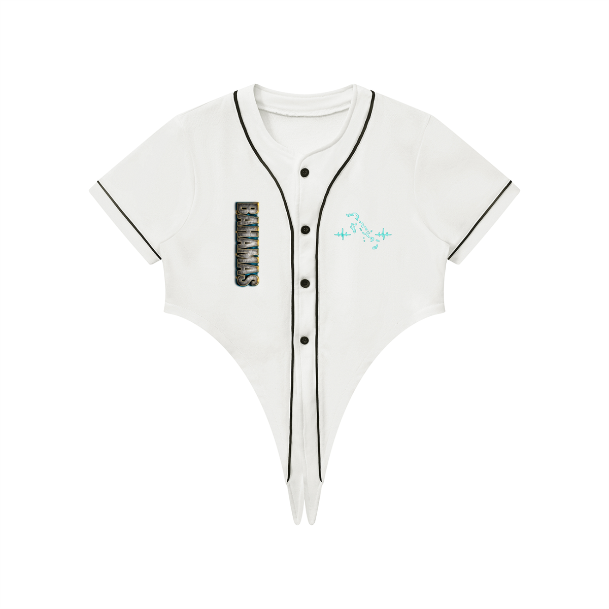Women's Tie-Front Crop Jersey | Bahamas 242 Shirt | Caribbean Streetwear