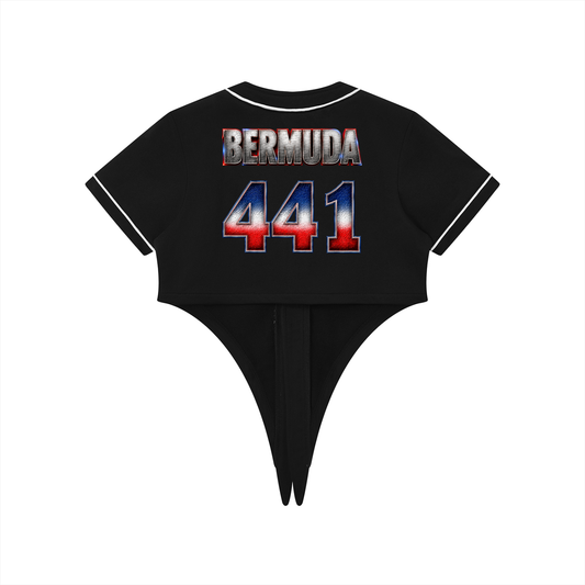 Women's Tie-Front Crop Jersey | Bermuda 268 Shirt | Caribbean Streetwear