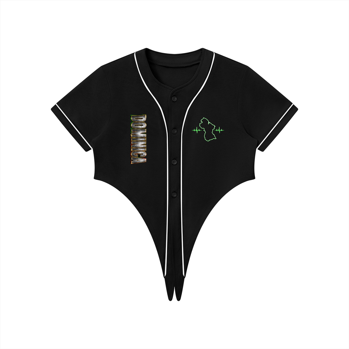 Women's Tie-Front Crop Jersey | Dominica 767 Shirt | Caribbean Streetwear