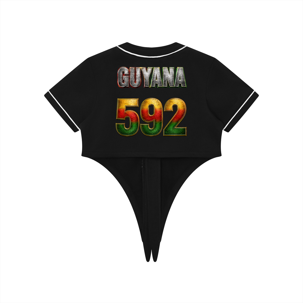 Women's Tie-Front Crop Jersey | Guyana 592 Shirt | Caribbean Streetwear