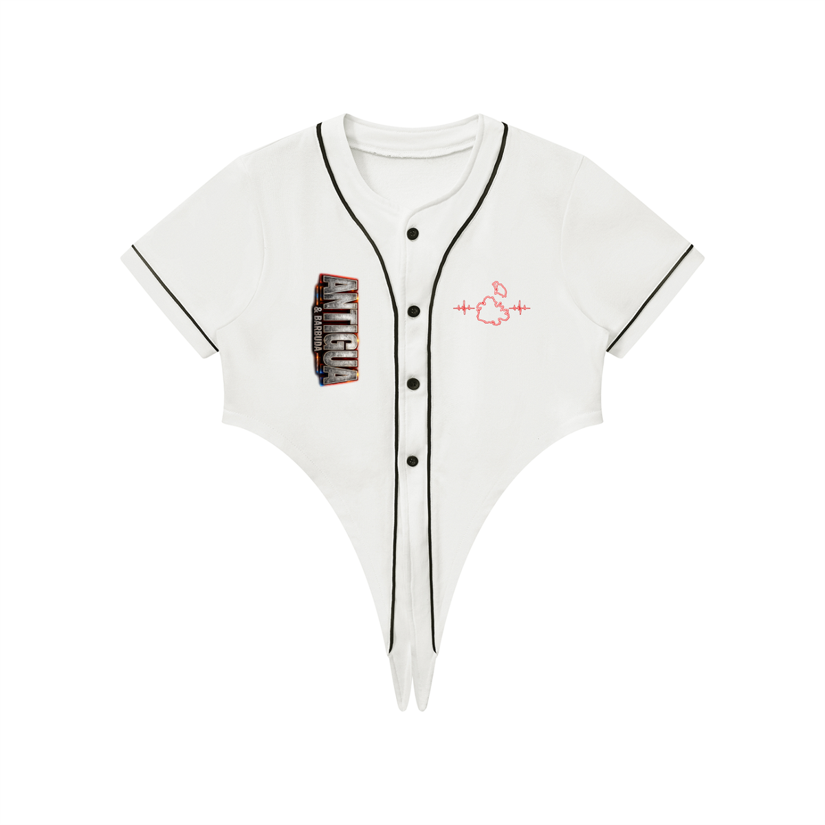 Women's Tie-Front Crop Jersey | Antigua & Barbuda 268 Shirt | Caribbean Streetwear