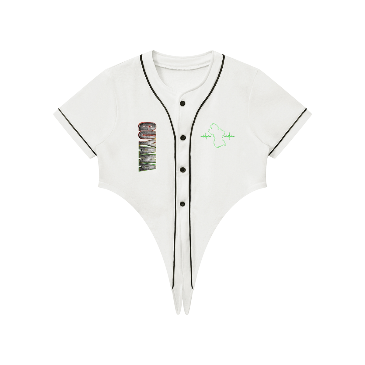 Women's Tie-Front Crop Jersey | Guyana 592 Shirt | Caribbean Streetwear