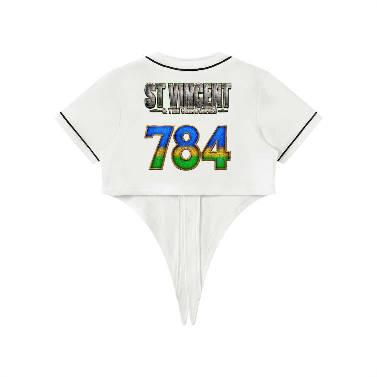 Women's Tie-Front Crop Jersey | St. Vincent & the Grenadines 784 Shirt | Caribbean Streetwear