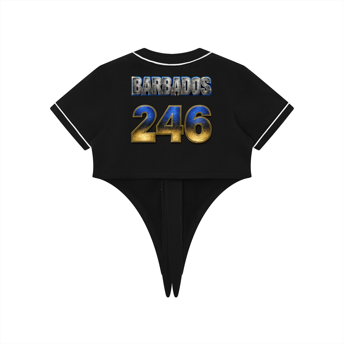 Women's Tie-Front Crop Jersey | Barbados 246 Shirt | Caribbean Streetwear