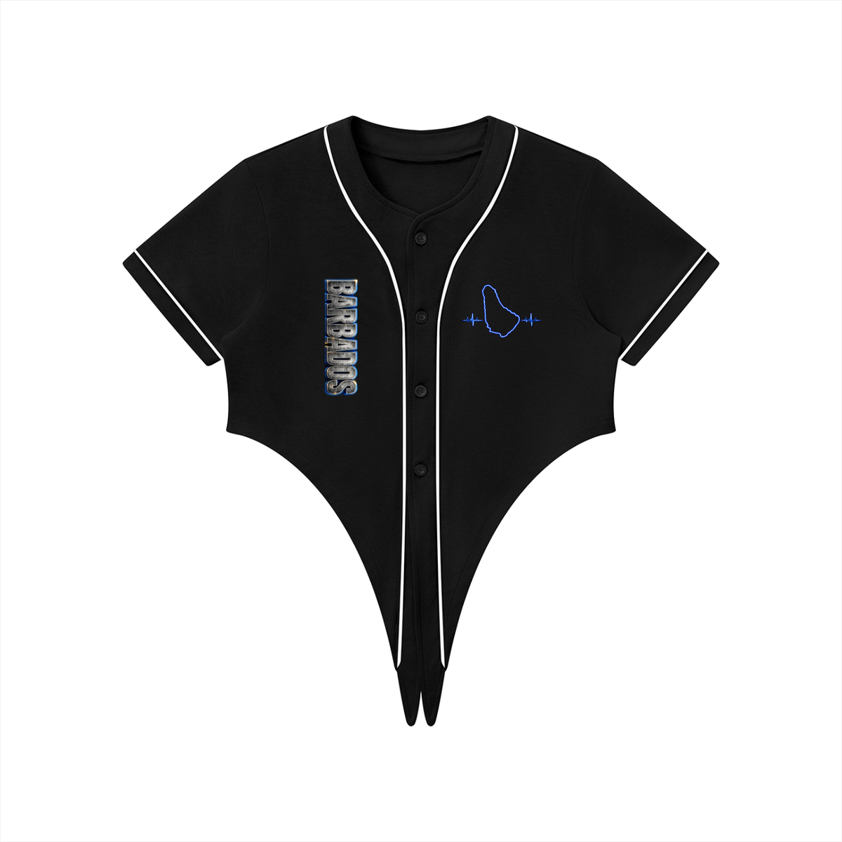 Women's Tie-Front Crop Jersey | Barbados 246 Shirt | Caribbean Streetwear