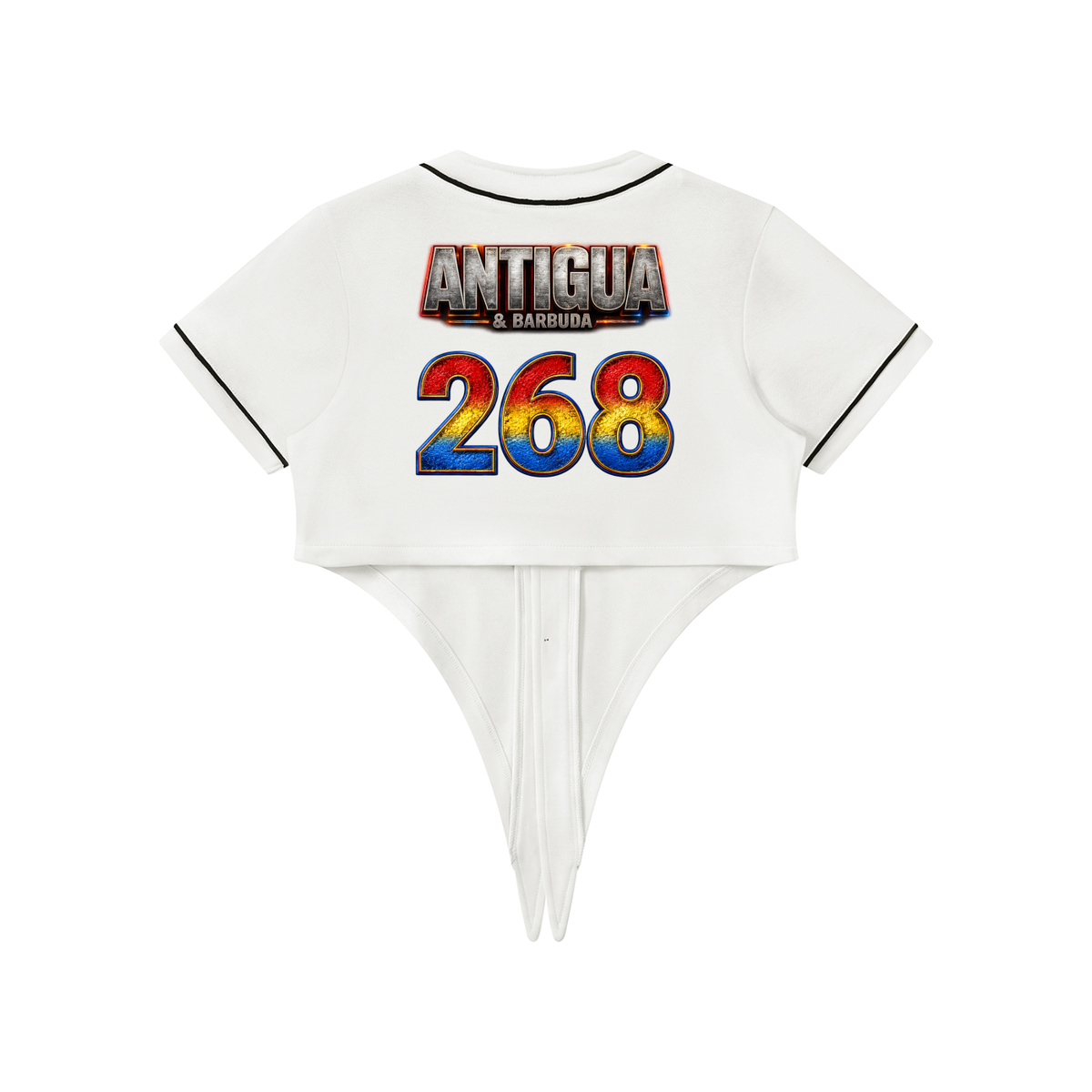 Women's Tie-Front Crop Jersey | Antigua & Barbuda 268 Shirt | Caribbean Streetwear
