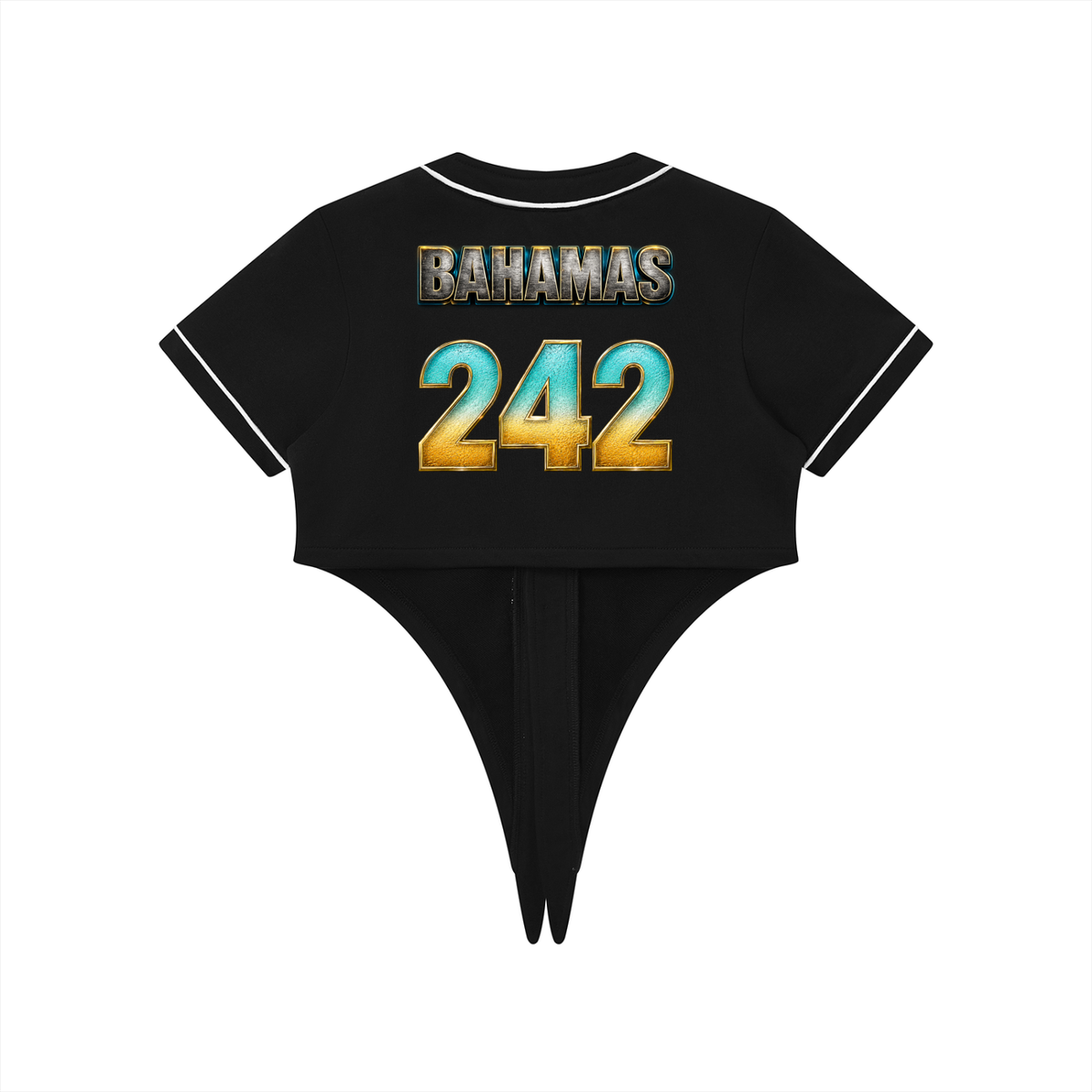Women's Tie-Front Crop Jersey | Bahamas 242 Shirt | Caribbean Streetwear