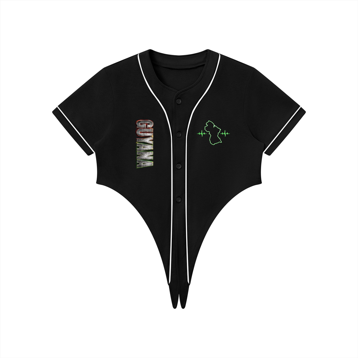 Women's Tie-Front Crop Jersey | Guyana 592 Shirt | Caribbean Streetwear