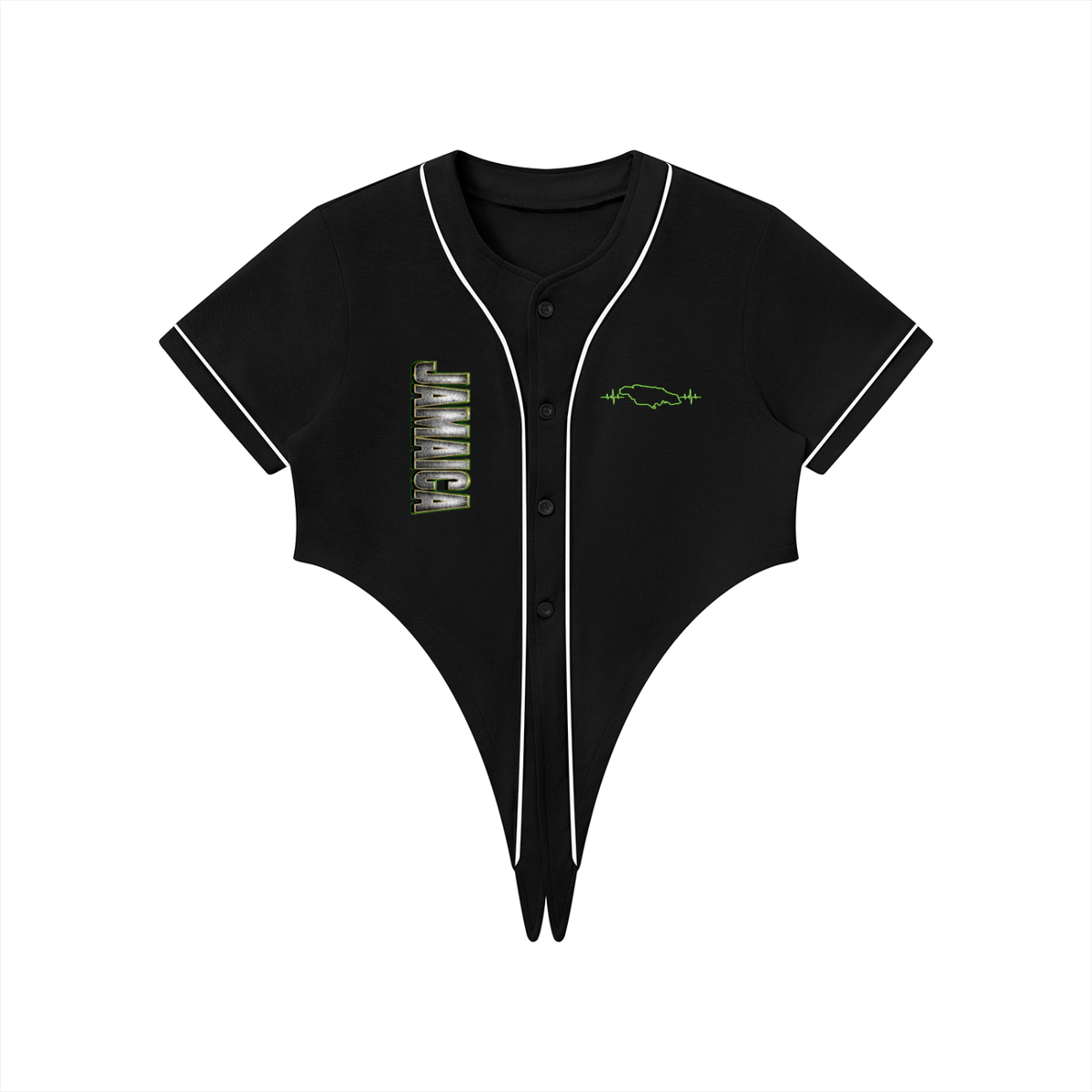 Women's Tie-Front Crop Jersey | Jamaican 876 Shirt | Caribbean Streetwear
