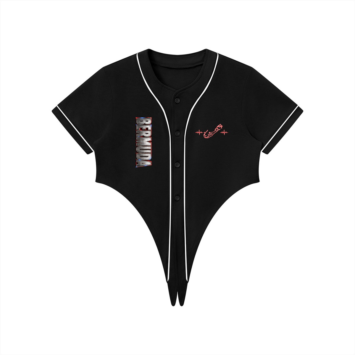 Women's Tie-Front Crop Jersey | Bermuda 268 Shirt | Caribbean Streetwear