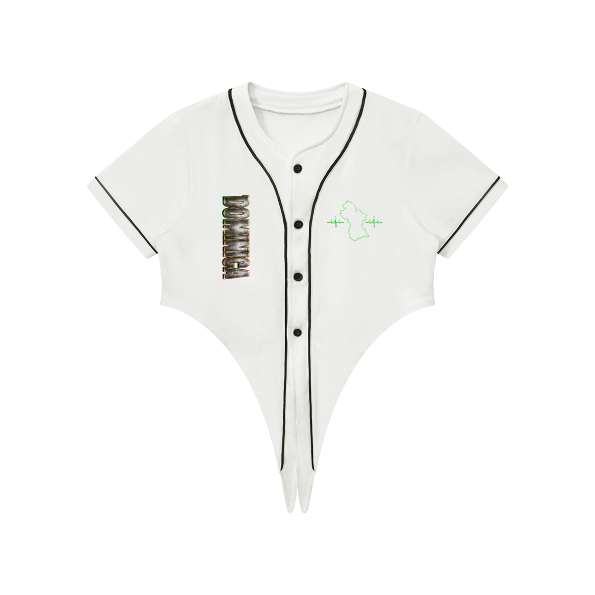 Women's Tie-Front Crop Jersey | Dominica 767 Shirt | Caribbean Streetwear