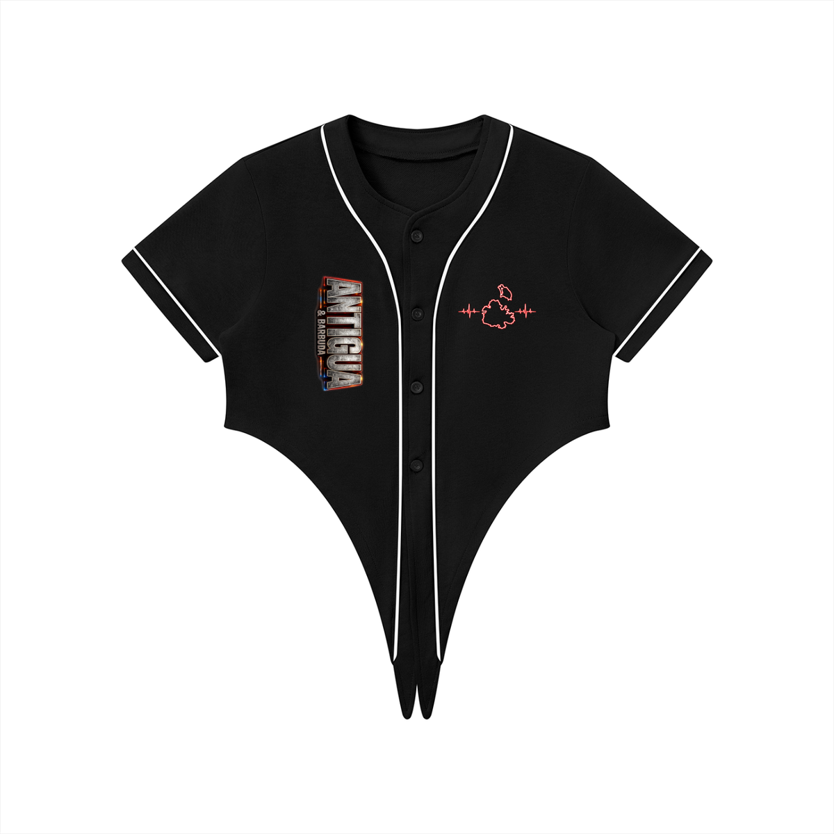 Women's Tie-Front Crop Jersey | Antigua & Barbuda 268 Shirt | Caribbean Streetwear