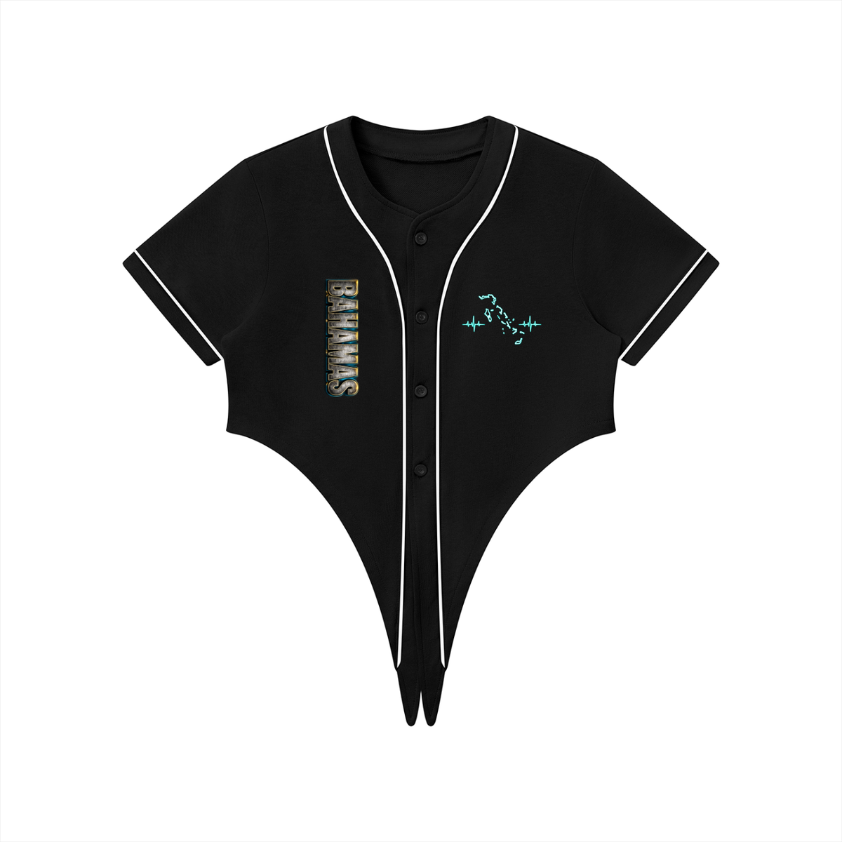 Women's Tie-Front Crop Jersey | Bahamas 242 Shirt | Caribbean Streetwear
