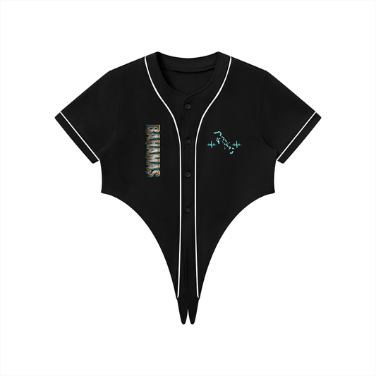 Women's Tie-Front Crop Jersey | Bahamas 242 Shirt | Caribbean Streetwear