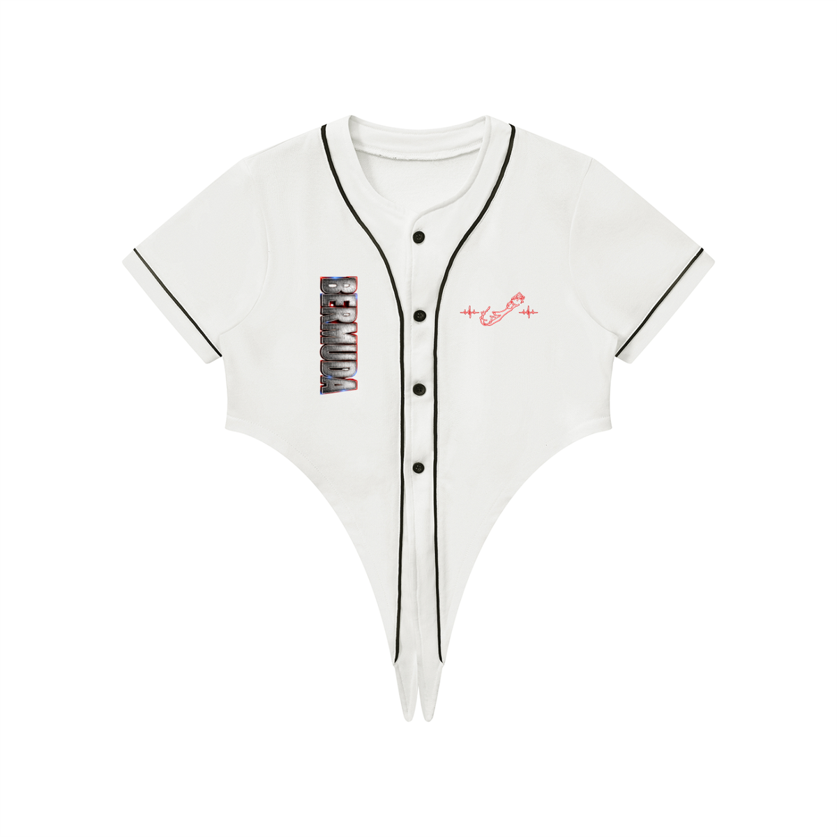Women's Tie-Front Crop Jersey | Bermuda 268 Shirt | Caribbean Streetwear