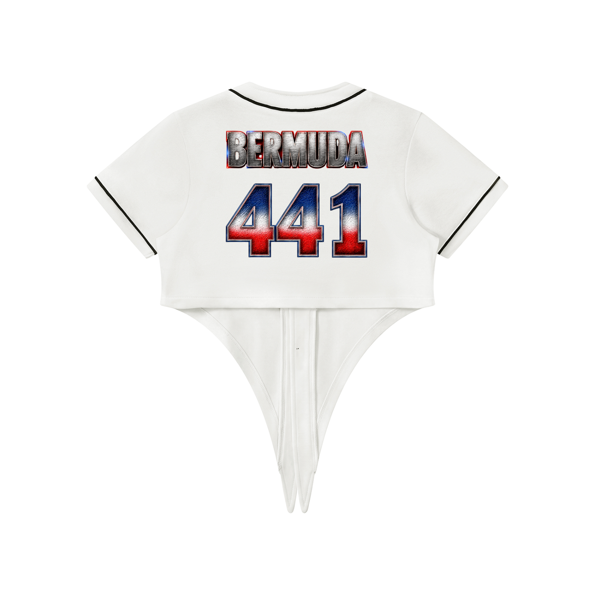 Women's Tie-Front Crop Jersey | Bermuda 268 Shirt | Caribbean Streetwear