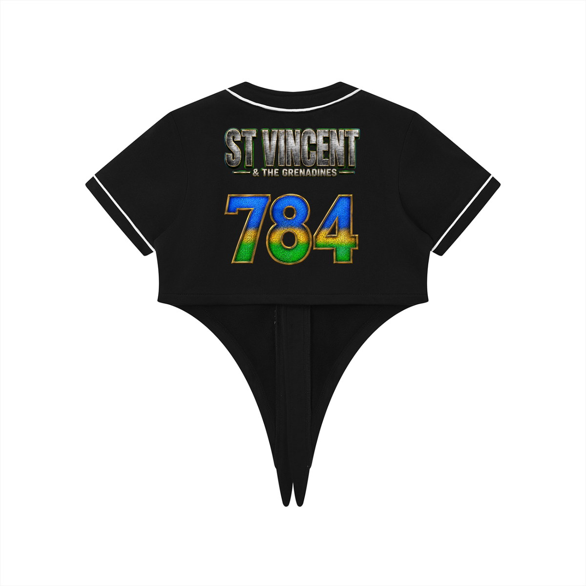 Women's Tie-Front Crop Jersey | St. Vincent & the Grenadines 784 Shirt | Caribbean Streetwear
